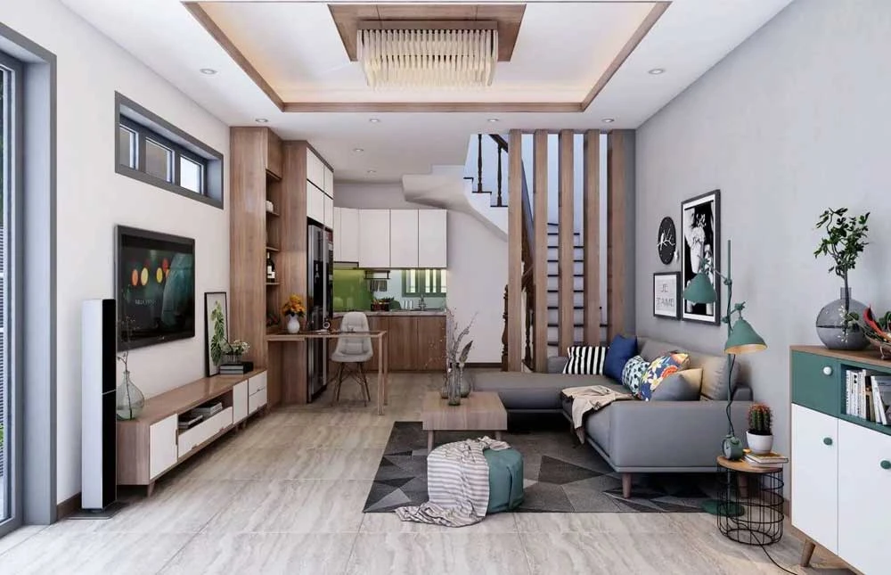 Thiết kế nội thất phòng khách chung cư 2 phòng ngủ